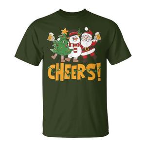 Camiseta Cheers Santa Drinking Beer Christmas Friends Squad - Product Image 1