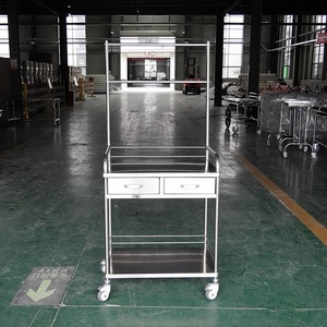 Stainless Steel Infusion Cart 700x450x780-1630mm With <b>Drawer</b> Silent Wheels For Medical Use - Product Image 4