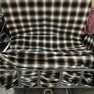 Commercio all'ingrosso customl poly mix 375gsm plaid morbido poliestere elastanen produttore tweed tessuto di lana per cappotto invernale