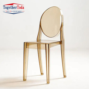 Round Back <b>Polypropylene</b> Acrylic Plastic Transparent Dining <b>Chairs</b> Modern Outdoor Black Color Plastic <b>Chairs</b> - Product Image 3