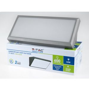 Applique murale LED V-Tac 12W 4000K en alliage d'aluminium IP65 pour extérieur, jardin, bande longue, garantie 3 ans - Product Image 4