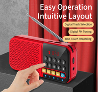 Mini haut-parleur numérique portable avec radio FM, lampe torche, son stéréo, batterie rechargeable, écran numérique - Matériel plastique