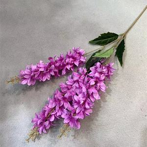 Flor de Jacinto de seda artificial con tallo largo Faux <span class=keywords><strong>Hyacinthus</strong></span> <span class=keywords><strong>Orientalis</strong></span> para decoración floral de Navidad 3 tenedores para boda y fiesta - Product Image 4