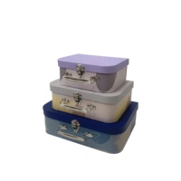 Juego de maletas con patrón de grafiti impreso de 3 piezas vendidas en fábrica, Cajas de Regalo portátiles con asa de papel, caja de flores para embalaje de regalo