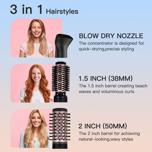3-in-1 Round Rotating <strong>Ionic</strong> <strong>Hair</strong> <strong>Brush</strong> with Hot Air Drying Travel-Friendly 900-1200W High-Speed Motor Concentrator Nozzle - Product Image 5