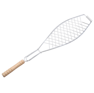 <strong>Grill</strong> Basket Stainless Steel Non Stick Folding BBQ Barbecue <strong>Portable</strong> <strong>Grill</strong> Grilling Basket With for Shrimp Fish Steak - Product Image 1