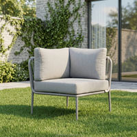 Fauteuil d'angle moderne en aluminium OSMEN Volta pour l'extérieur, idéal pour patio, terrasse, jardin et villa