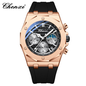 CHENXI Reloj Multifuncional para Hombre con Tres Esferas y Seis Agujas, Fabricante Directo Transfronterizo, Silicona, Calendario, Resistente al Agua - Product Image 4
