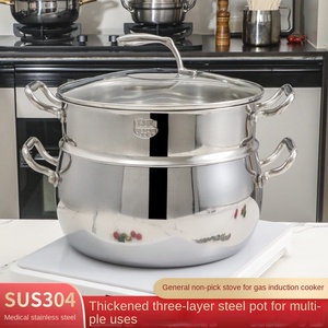 304 отпариватель для пищевых продуктов из нержавеющей стали, бытовой двухслойный горшок для рыбы большой емкости с толстыми тремя слоями для оптовой продажи, подарок - Product Image 2