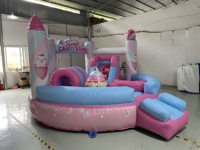 Château gonflable intérieur Candy House avec matériau PVC commercial certifié CE de 0,55 mm d'épaisseur et garantie de 12 mois