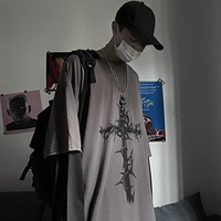 Camisa Gótica Goth de Dos Piezas Ropa Alternativa Top Gótico de Manga Larga Ropa Grunge