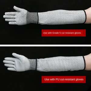 Body manica lunga veterinaria costruzione industriale sicurezza lavoro guanti di protezione del lavoro resistente taglio mezze dita - Product Image 5