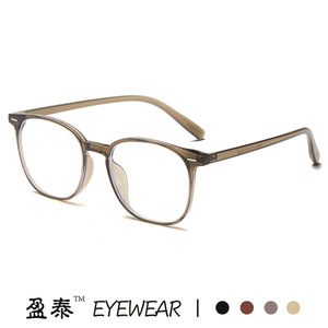 แว่นตา Yingtai TR90 กรอบสี่เหลี่ยม สีน้ำตาลใส กรอบเต็ม ป้องกันแสงสีฟ้า สำหรับทุกเพศ ไม่ใช่แว่นสายตา - Product Image 1