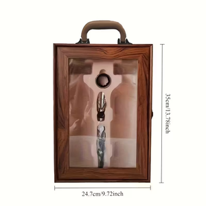 Lưu trữ bằng gỗ hộp tùy chỉnh cổ điển bằng gỗ hộp Rượu Vang Hộp Quà Tặng gỗ Acrylic nắp rượu vang đỏ hộp gỗ - Product Image 4