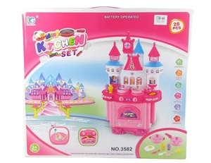 Jinming Juguetes Para Ninos Vaisselle Jouet en forme de château Cuisine Ensemble de jouets de jeu pour filles et enfants - Product Image 4