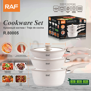 Nuovo <span class=keywords><strong>Set</strong></span> di <span class=keywords><strong>Pentole</strong></span> e Padelle RAF Antiaderenti <span class=keywords><strong>3</strong></span> in 1 con Manico Versatile Staccabile - Product Image 2