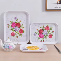 Plateaux rectangulaires en mélamine pour événements, maison, hôtel, restaurant