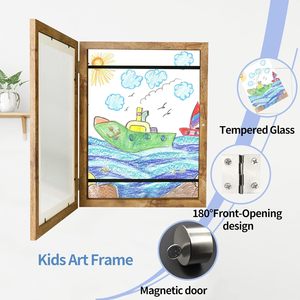 Kids MDF Photo <b>Frames</b> for Artwork Changeable A3 & A5 Flip <b>Frames</b> 8x10 Size for Children's 3D Art Crafts and Drawings - Product Image 3