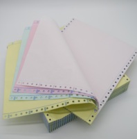 Papel Continuo Sin Carbón NCR Personalizado OEM, 241*11 Pulgadas, 2/3/4 Partes, Papel de Copia Multicolor, Impresora de Facturas para Computadora, Azul