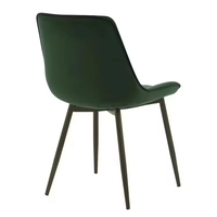Chaise de salle à manger en tissu velours de luxe, pieds en métal gris canon, style design européen pour usage domestique