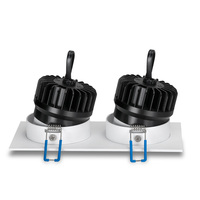 Plafonnier LED orientable à double tête 2*8W en aluminium, sans scintillement, garantie 5 ans