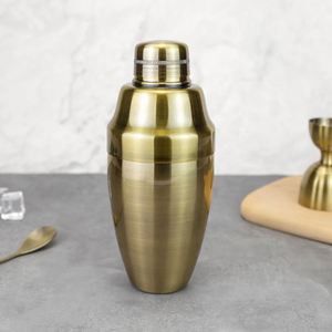 Coctelera Royal de 550 ml, Acero Inoxidable 304, Acabado Cepillado, Color Latón Antiguo, con Colador Integrado, para Martini, Vino, Cócteles - Product Image 1