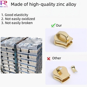 Glissière de <span class=keywords><strong>fermeture</strong></span> éclair en métal n°5, sans verrou, tête de <span class=keywords><strong>fermeture</strong></span> éclair en alliage de zinc, forte résistance à la torsion - Product Image 6
