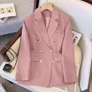 2023 Wholesale New Fashion Trendsetter Breasted Trim Suit Women Loose Casual Coat Female Button Office Suit Blazer