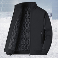 Veste matelassée pour homme grande taille, pour hommes matures, épaisse, thermiquement isolée, col mandarin, coupe classique confortable, manteau d'hiver