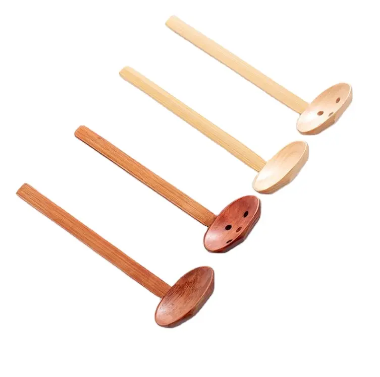 Creative Japanese Style Natural Wood Long Handle Ramen Spoon Solid Wooden Ladle Tortoise Shell Slotted Spoon Soup Spoons