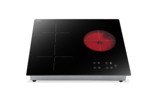 Placa de Cocina Eléctrica de Cerámica con Inducción e Infrarrojos para el Hogar, con <span class=keywords><strong>3</strong></span> Quemadores Integrados, 1200W+1800W+2200W, Placa de Cocción Combinada - Product Image 2