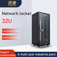 Harga pabrik 19 \ "32U 600*600mm rak jaringan baja dpf Server lemari berdiri lantai kapasitas 37U kabinet Data pusat stok