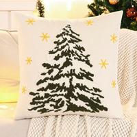 Nouvel arrivage de housses de coussin brodées de noël housses de coussin en velours pour arbre de noël housse de coussin