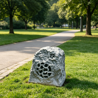 Altavoz de Jardín para Exteriores, Altavoz Oculto Impermeable de Fibra de Vidrio con Simulación de Piedra para Paisajes Comunitarios y Sitios Turísticos