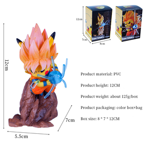 12cm Pikachu Cos Q versión escena acción juguete Super Saiya dos Goku Dragon Balls DBZ <span class=keywords><strong>DB</strong></span> Super Saiya PVC Anime figura de acción - Product Image 2