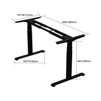 Bureau moderne assis-debout électrique avec contrôleur de mémoire à verrouillage pour enfants à double moteur et options de bureau à conception robuste avec cadre en acier