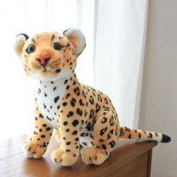 Peluche réaliste super douce en forme de léopard, lion, panthère noire ou panthère des neiges, jouet en peluche, cadeau d'anniversaire pour enfants