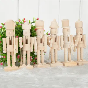 DIY Painting Decor Painting Wooden Christmas Ornament Diy Kids Toys Unpainted Nutcracker soldiers