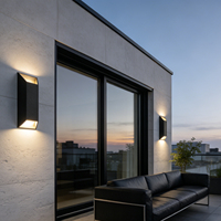 Applique murale LED extérieure OEM en aluminium gris foncé, éclairage haut et bas, style minimaliste européen, pour décoration de maison, vente en gros