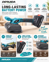Vibrateur de carrelage sans fil DERUIDA, outil électrique de pose de carrelage avec ventouse pour l'installation de carreaux de céramique et de porcelaine sur murs et sols