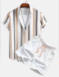 Personnalisez votre logo Chemises de plage pour <span class=keywords><strong>homme</strong></span> Chemises d'été 2 pièces Plus et ensemble court Vente en gros Ensembles de chemises pour hommes imprimés de grande taille - Product Image 5