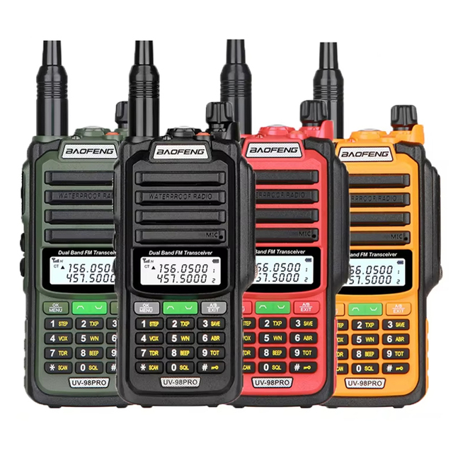 Baofeng BF UV98 Pro Dual Band UHF VHF FM Radio with 771 Antenna IP68 Waterproof Hunt Hotel SOS Alarm DTMF ANI Code Walkie Talkie