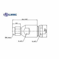 Connecteur RF LWMC SMA mâle à pince pour câble RG8MINI/M&cP 6,3 mm, plaqué or, commande en gros, 1,20 Max