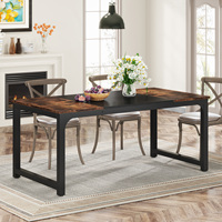 Ensemble de table et de chaises de salle à manger en bois avec pieds noirs