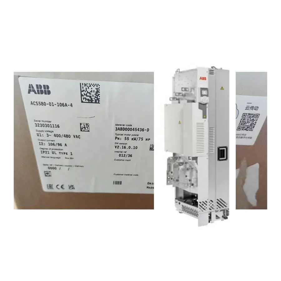 ABB заводская цена VFD трехфазный преобразователь частоты ACS580-01-169A/206A-4 50 Гц 60 Гц