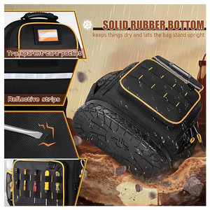 Sac à <span class=keywords><strong>outils</strong></span> en toile Oxford <span class=keywords><strong>avec</strong></span> fond rigide, sac à <span class=keywords><strong>outils</strong></span>, trousse à <span class=keywords><strong>outils</strong></span> <span class=keywords><strong>avec</strong></span> plusieurs poches et étui pour ordinateur portable - Product Image 4
