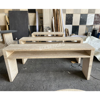 Commode de luxe italienne en marbre véritable travertin spacieuse avec 6 tiroirs, parfaite pour les chambres modernes, les meubles de villa