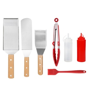 Professional Griddle Accessories <b>Kit</b> Oil Bottles Stainless Steel Enlarged Spatula Turner Grill Tools for Outdoor Camping - Product Image 1