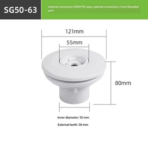 Buse <span class=keywords><strong>de</strong></span> <span class=keywords><strong>piscine</strong></span> JIANYONG SG50-63 en ABS blanc, résistante aux algues, avec entrée et <span class=keywords><strong>sortie</strong></span> réglables pour accessoires <span class=keywords><strong>de</strong></span> <span class=keywords><strong>piscine</strong></span> - Product Image 6