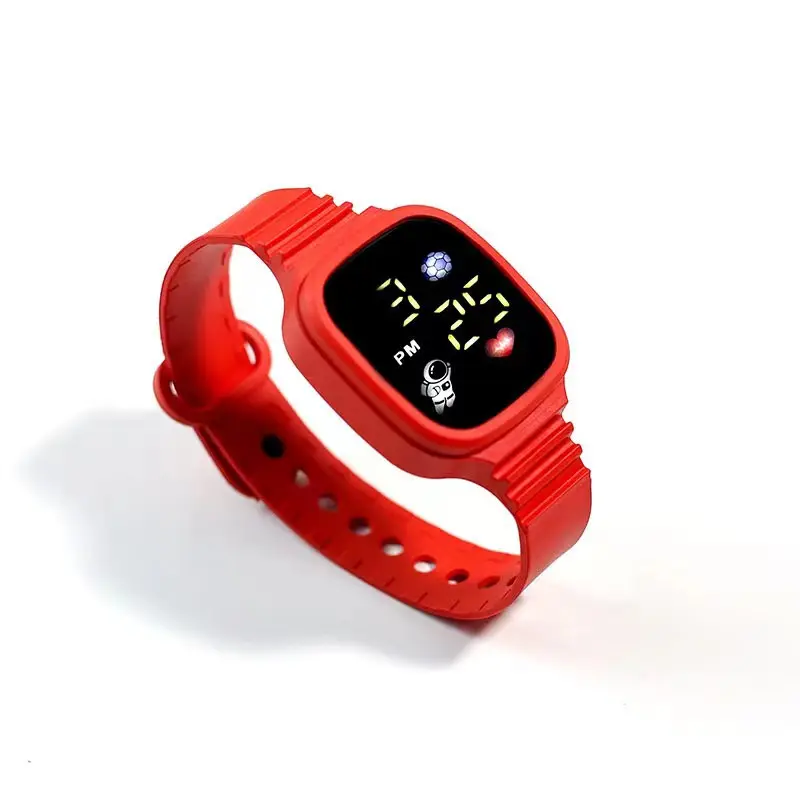 New Led astronaut Electronic Watch for kids Student Net Red Same Football Love button LED Watch